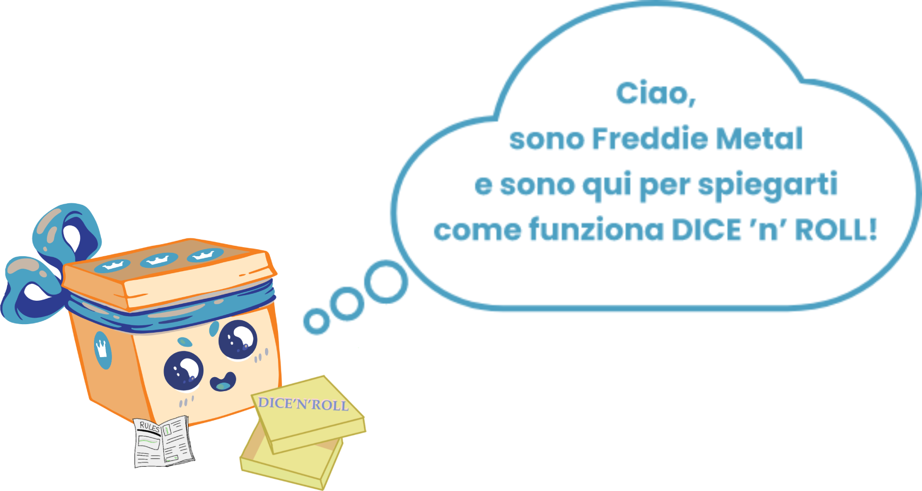 Ciao sono Freddie Metal e sono qui per spiegarti come funziona DICE 'n' ROLL!